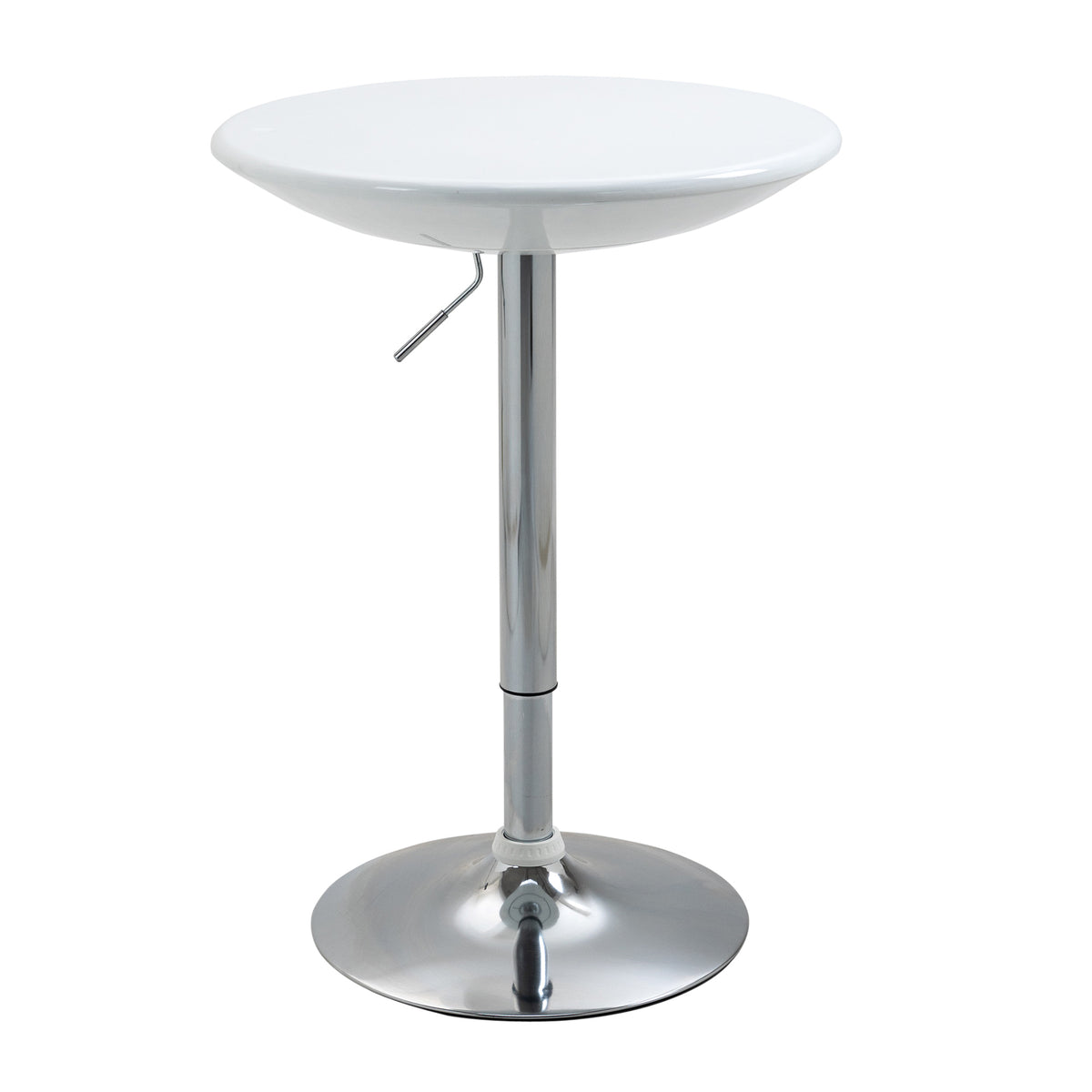 HOMCOM Bartisch moderner Esstisch höhenverstellbarer Bistrotisch Stehtisch Tresentisch Schreibtisch rund Metall ABS-Lackierung Weiß Ø61 x 76-97 cm