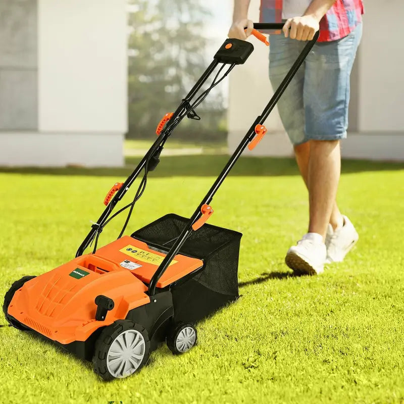 2-in-1 Electric Lawn Dethatcher & Weeder – 12-Amp, 3-Depth Adjustable Tool