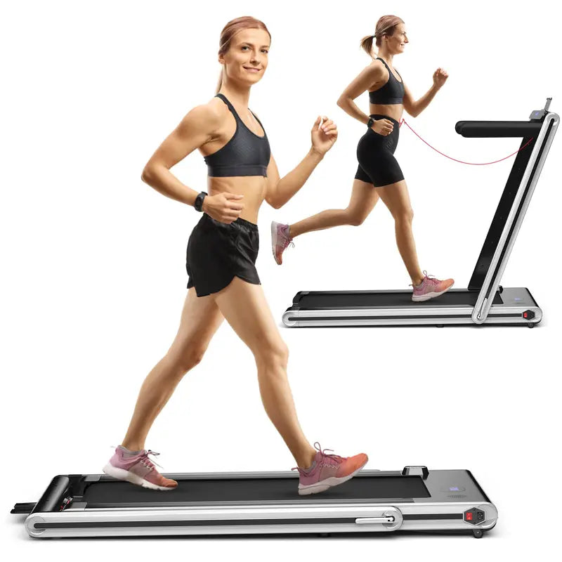 2-in-1 Under-Desk Treadmill – Foldable Electric Model with 2.25HP Motor and LED Control Display