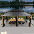 18 ft W x 12 ft D Heavy-Duty Metal Patio Gazebo with Reinforced Canopy and Anchoring Kit
