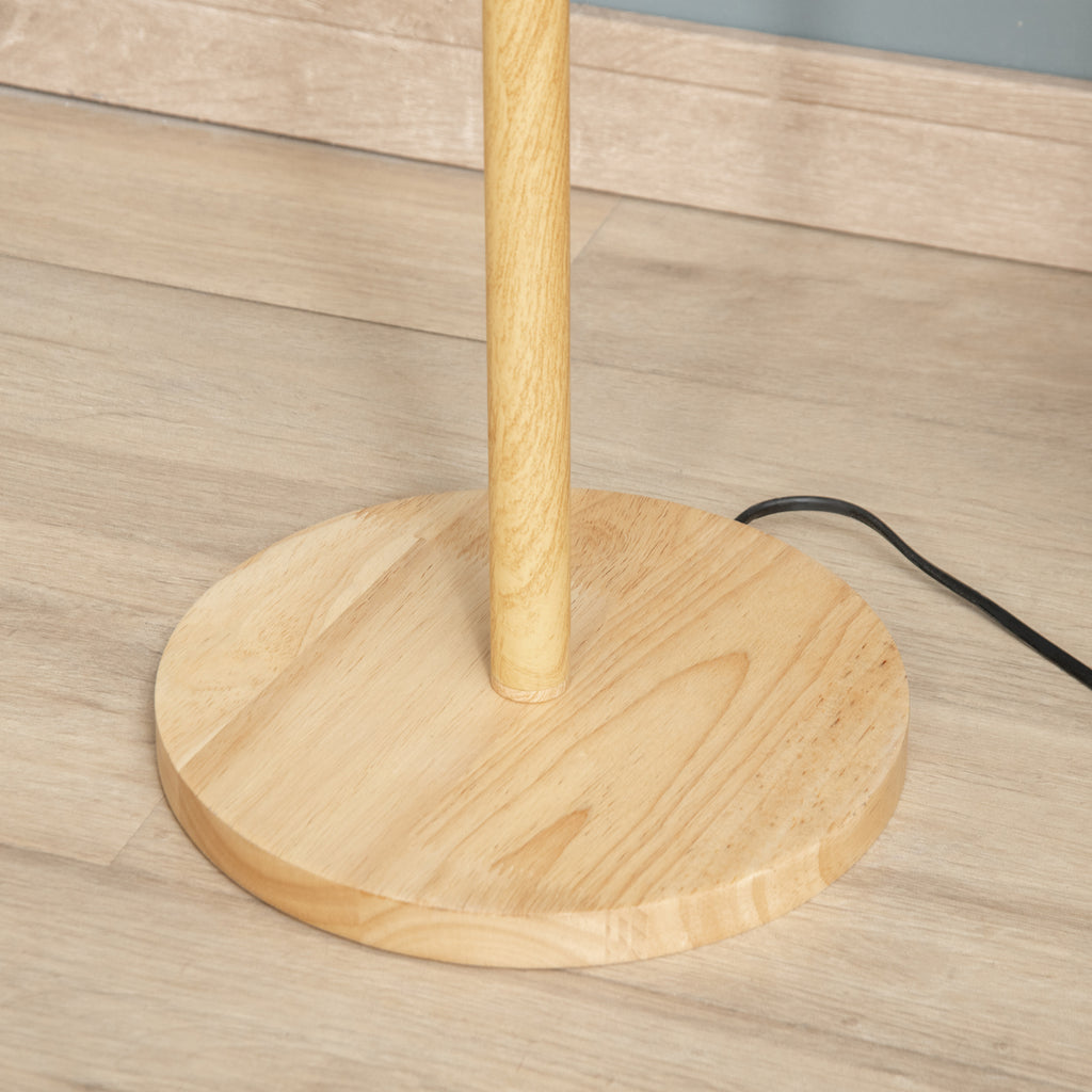 HOMCOM Stehlampe mit Kreisförmigem Lampenschirm 40 W Max. Naturholz Ø 38 x 160 cm