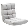 HOMCOM Bodenstuhl 3-in-1 Klappbar Bodensessel mit Rückenlehne 13 Positionen Verstellbare Klappliege Sitzkissen Grau Metall Schaumstoff 55 x 71 x 53,5 cm