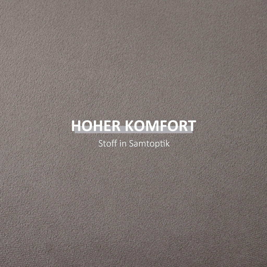 HOMCOM 2-in-1 Hocker in Samtoptik inklusive Stauraum und abnehmbaren Deckel Φ44 cm x 47,5 cm Grau