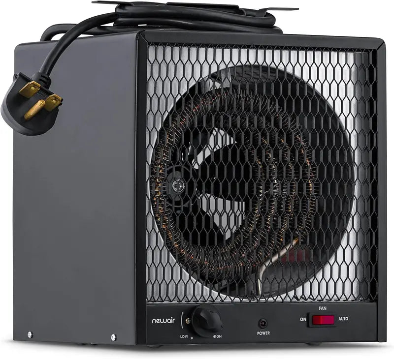 240V Portable Garage Heater – Industrial-Strength 600 sq. ft. Electric Heater with Built-in Thermostat & Carrying Handle