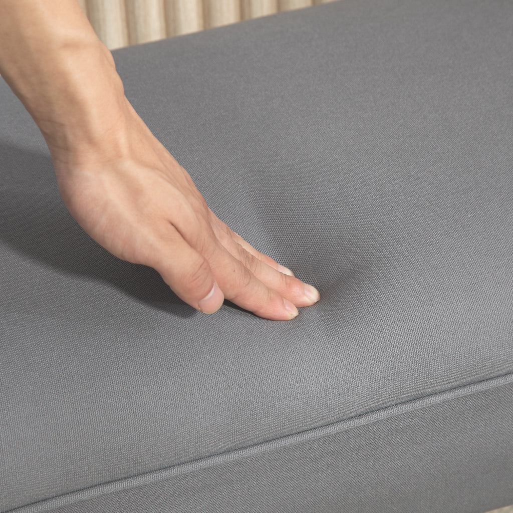 HOMCOM Sitzbank, Bettbank, robuste Bauweise, weiche Polsterung, 102x36x51 cm, Grau