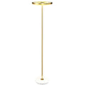 HOMCOM Stehlampe, Fußschalter, Metallstruktur, Acrylschirm, 4000K, dimmbar, Goldfarben