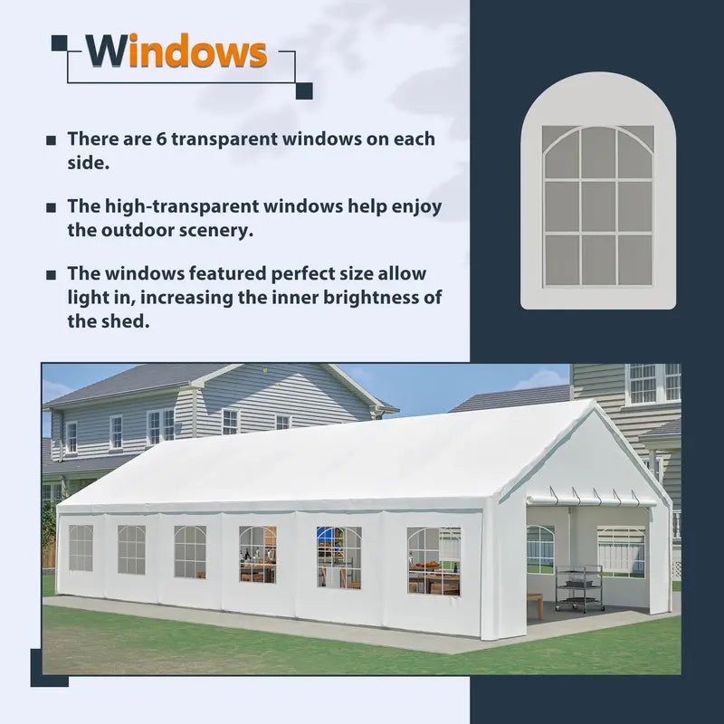 20′ x 40′ Commercial-Grade Party Tent – Waterproof Event Shelter with Zippered Door, Removable Sidewalls & Storage Bags