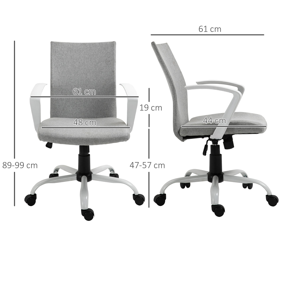 Vinsetto Bürostuhl Drehstuhl höhenverstellbarer Home-Office-Stuhl Schaumstoff Nylon