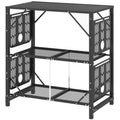 Outsunny Campingtisch Picknicktisch Outdoor-Küchenschrank, klappbar, wetterbeständig, 126 cm x 44 cm x 80 cm, Schwarz