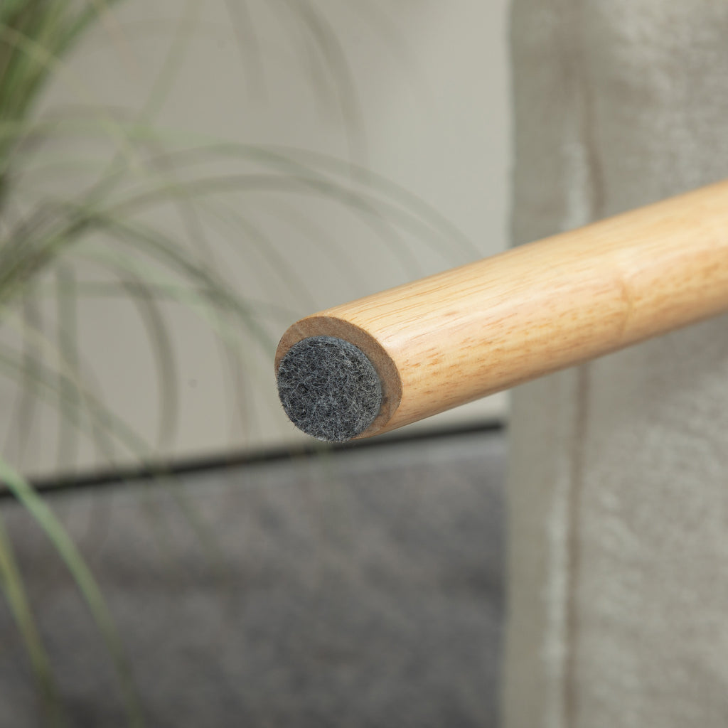 HOMCOM Moderner Fußhocker mit Fleece-Bezug und Holzbeinen, gepolstert, für Wohnzimmer, Schlafzimmer, Flur, Cremeweiß