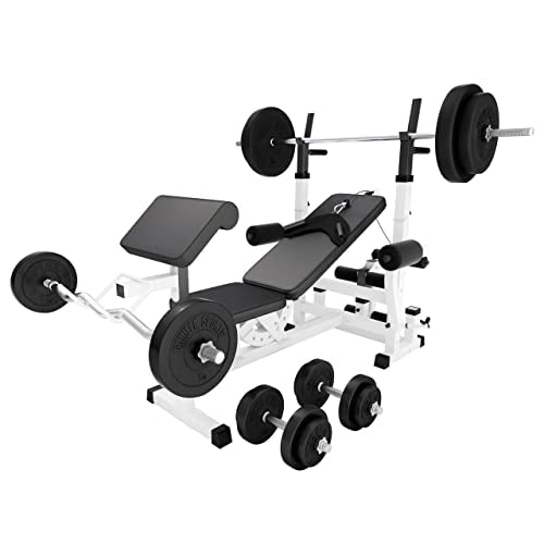 Gorilla Sports Hantelbank mit Gewichten, 170 cm Stange und Hantelset ✨