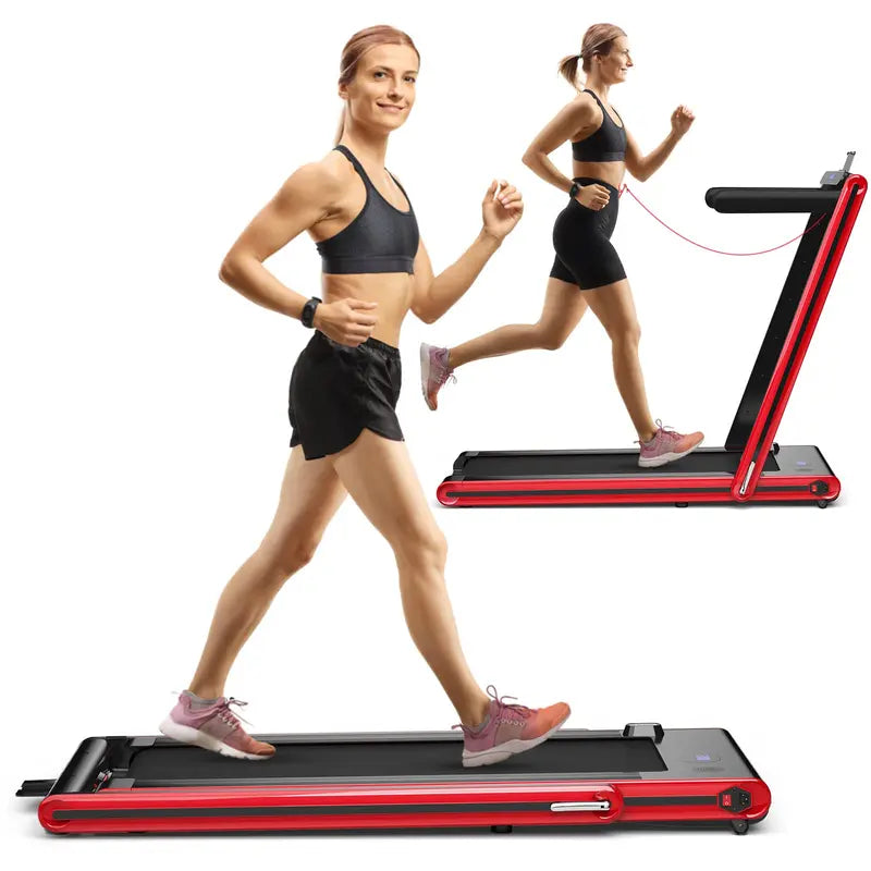 2-in-1 Under-Desk Treadmill – Foldable Electric Model with 2.25HP Motor and LED Control Display
