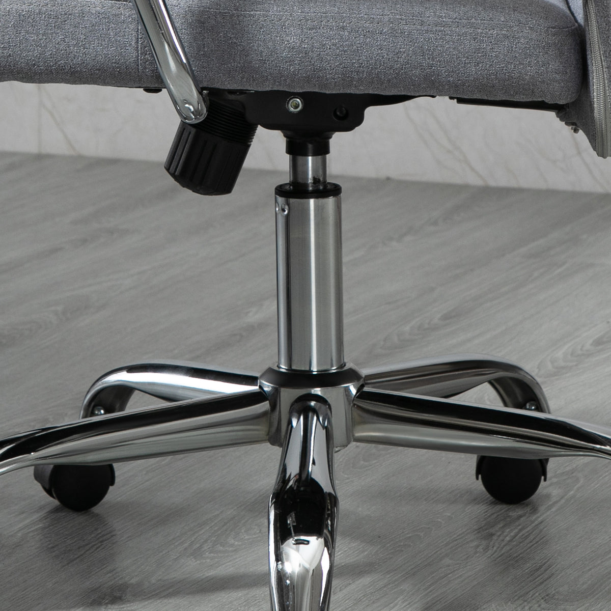 Vinsetto Bürostuhl Computerstuhl ergonomischer Schreibtischstuhl Höhenverstellung und Kopfstütze mit Schaumstoff nordischer Stil hellgrau+schwarz 65 x 67 x 119-129 cm