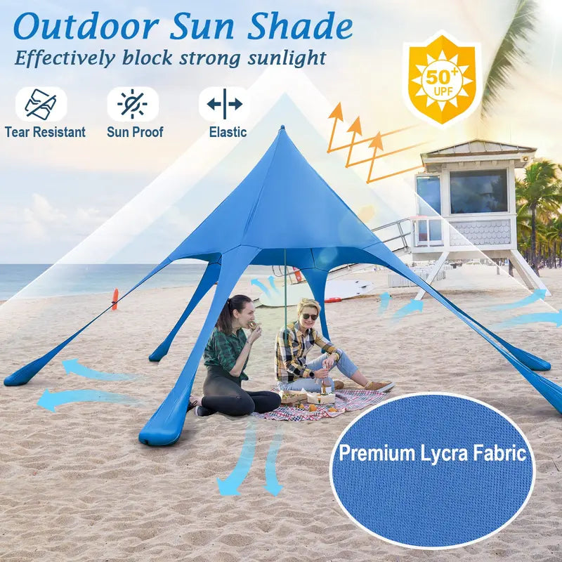 20×20 FT Beach Canopy – UPF50+ Sun Shade Tent with Aluminum Frame & Accessories