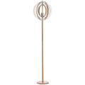 HOMCOM Stehlampe mit Kreisförmigem Lampenschirm 40 W Max. Naturholz Ø 38 x 160 cm