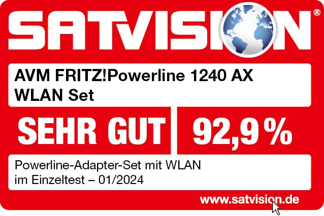 FRITZ!Powerline 1240 AX Set – Wi-Fi 6 Powerline mit WLAN & 1.200 MBit/so
