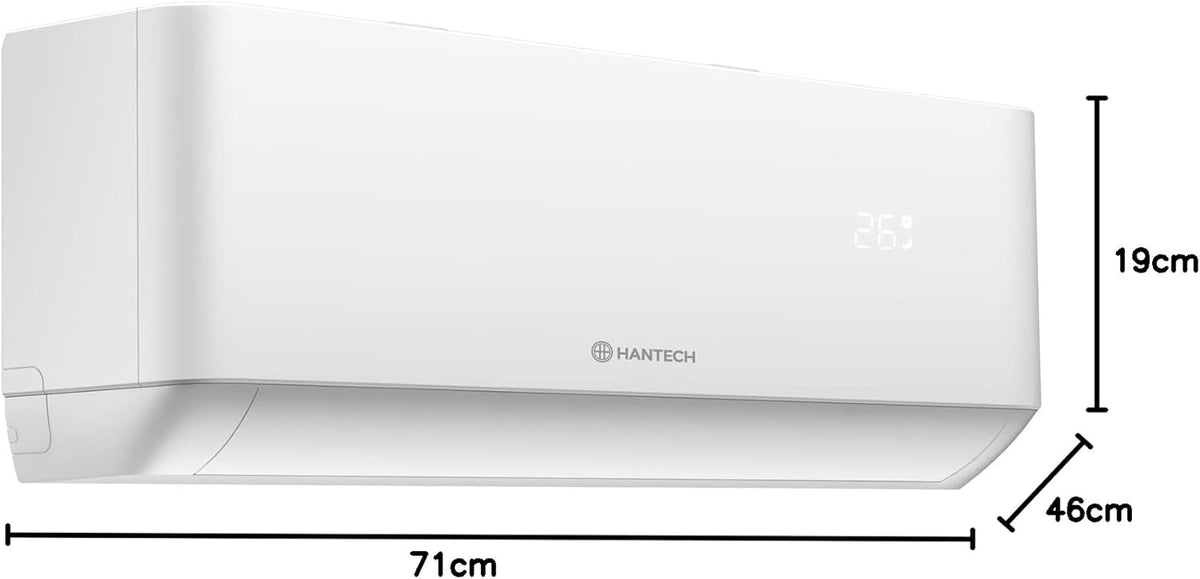 HANTECH H-PRO Split-Klimaanlage 12.000 BTU – Inverter, EEK A++, Heizen & Kühlen, WiFi, Alexa, Weiß