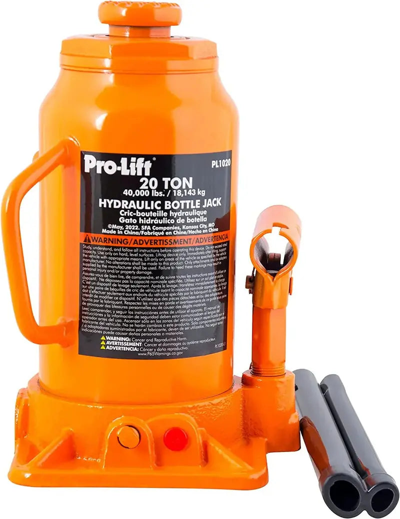 20-Ton Hydraulic Bottle Jack – Heavy-Duty 40,000-Lb Capacity Car Lift with Ergonomic Pump Handle
