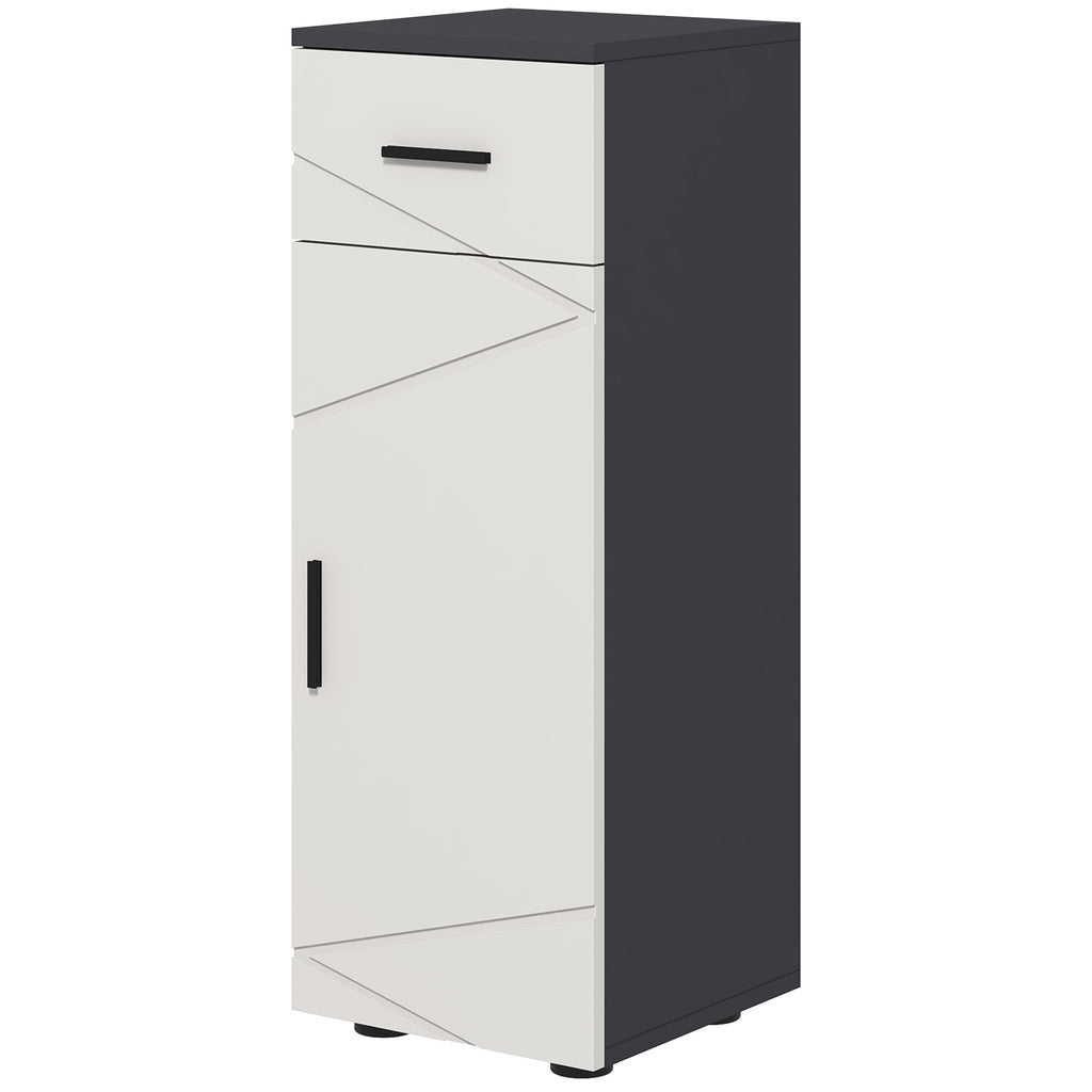 kleankin Badezimmerschrank, Badkommode, verstellbare Regale, bis zu 25 kg belastbar, Grau