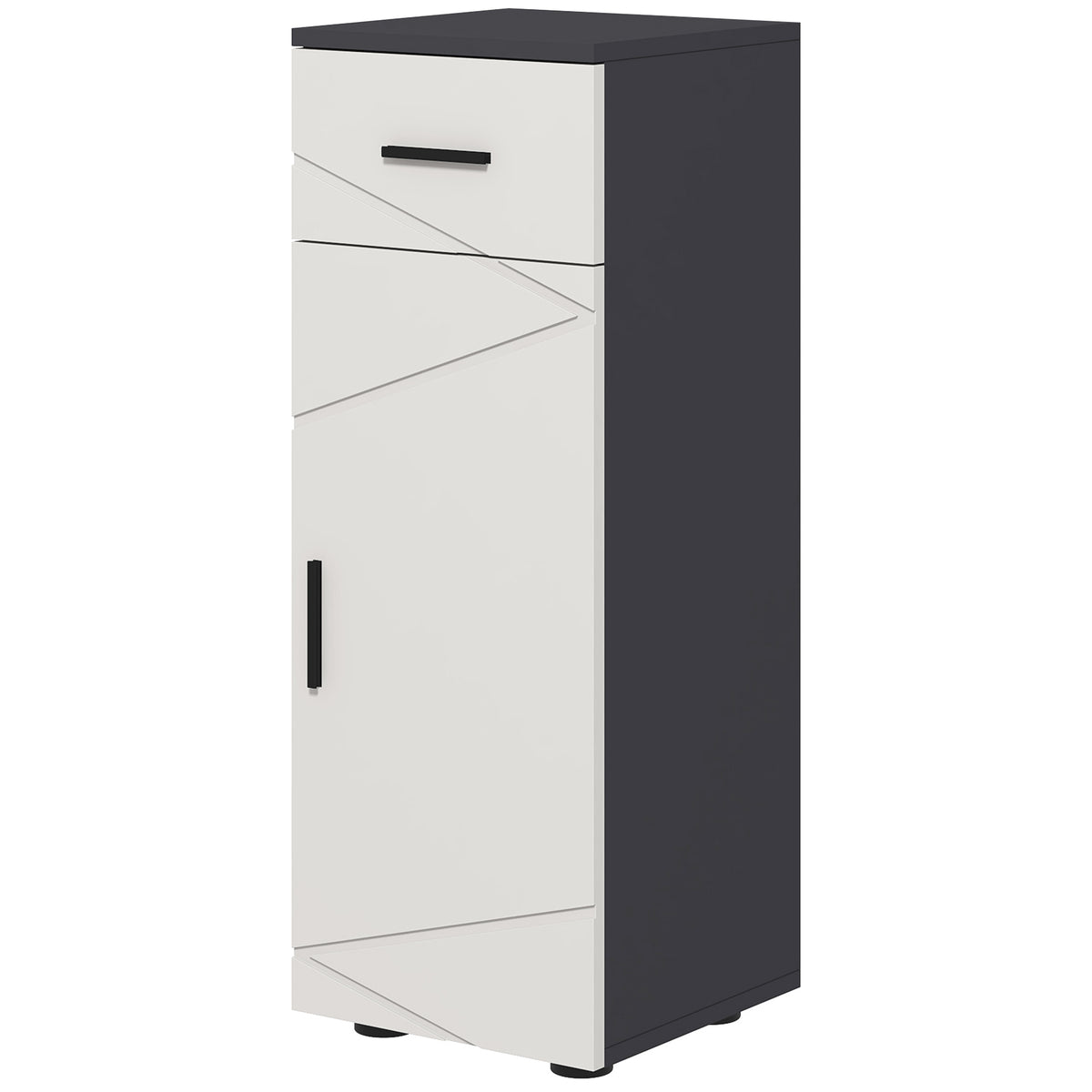 kleankin Badezimmerschrank, Badkommode, verstellbare Regale, bis zu 25 kg belastbar, Grau