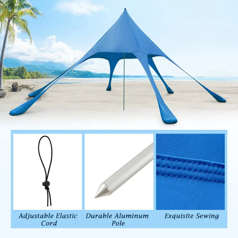 20×20 FT Beach Canopy – UPF50+ Sun Shade Tent with Aluminum Frame & Accessories