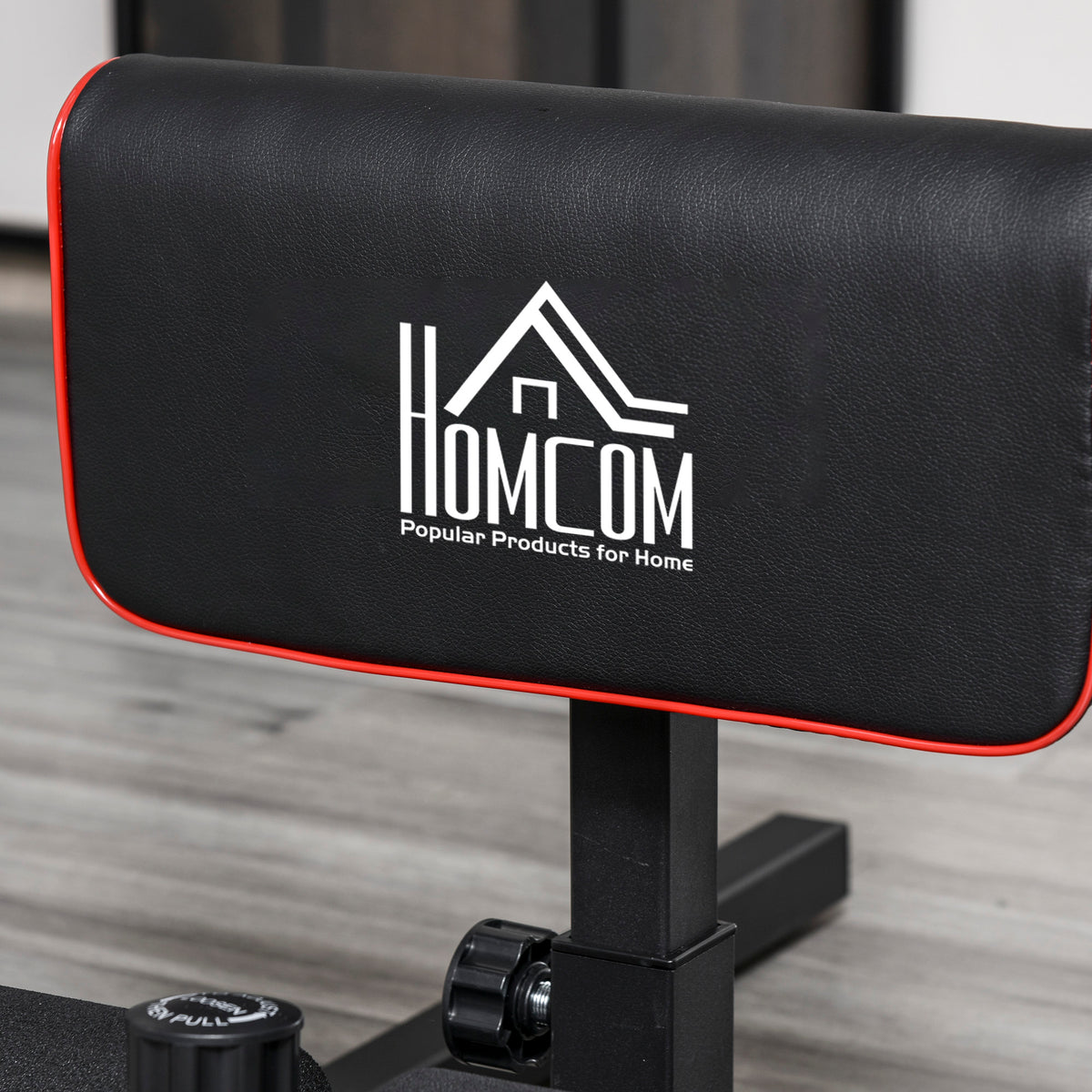 HOMCOM Sissy Squat Kniebeugentrainer Beintrainer Bauch-Gesäß-Trainer 3 in 1 Trainer verstellbar bis 120 kg Stahl Schwarz 50 x 97 x (44,5–56,5) cm
