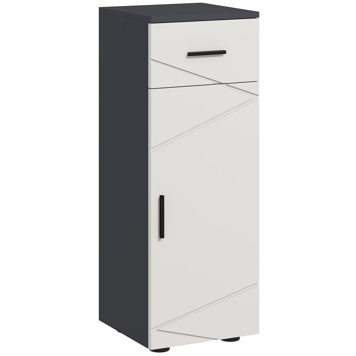 kleankin Badezimmerschrank, Badkommode, verstellbare Regale, bis zu 25 kg belastbar, Grau