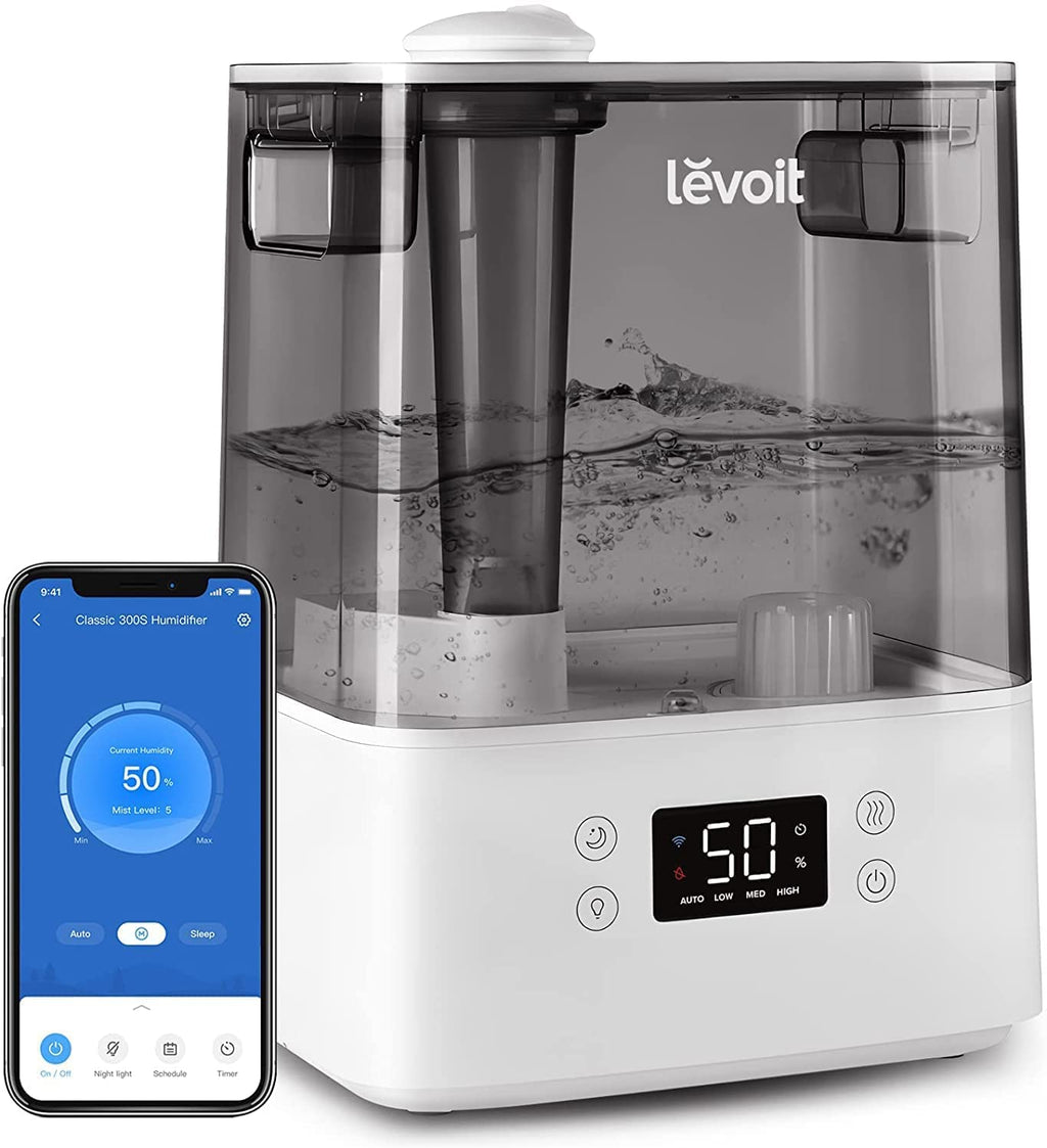 Levoit OasisMist LUH-O451S Luftbefeuchter 4,5L – Warm & Kalt, VortexMist, 550ml/h, 26dB, WiFi, Mondweiß