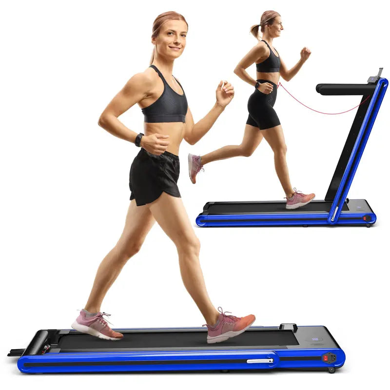 2-in-1 Under-Desk Treadmill – Foldable Electric Model with 2.25HP Motor and LED Control Display