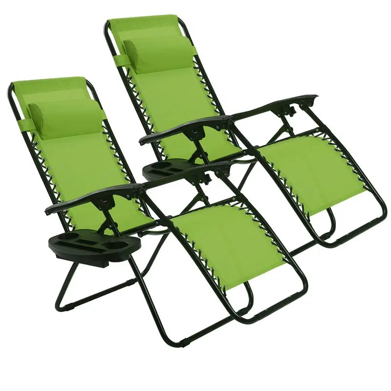 2-Piece Zero Gravity Patio Chairs – Folding Outdoor Recliners with Adjustable Positions