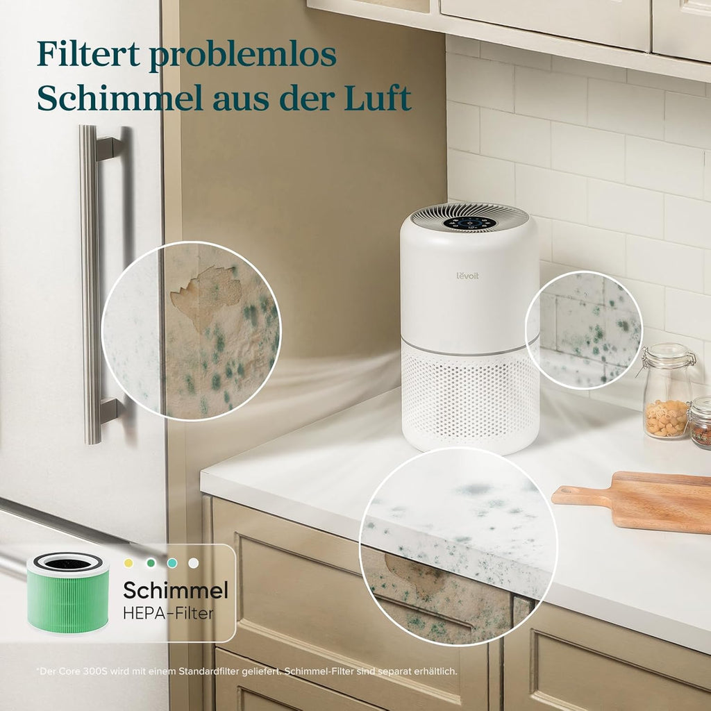 Levoit Core 300S Smart Luftreiniger – HEPA 99,97%, Lasersensor, 20m² in 12min, 22dB, VeSync App, Weiß