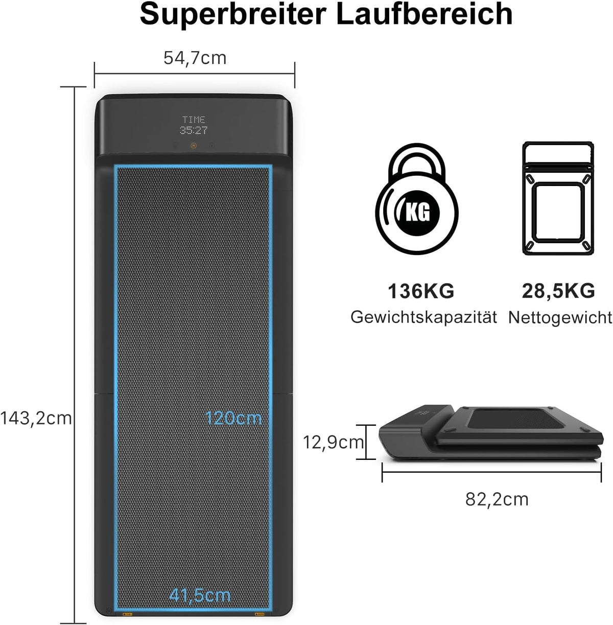 Kingsmith Klappbares Laufband: Für Büro & Zuhause mit LED‑Display