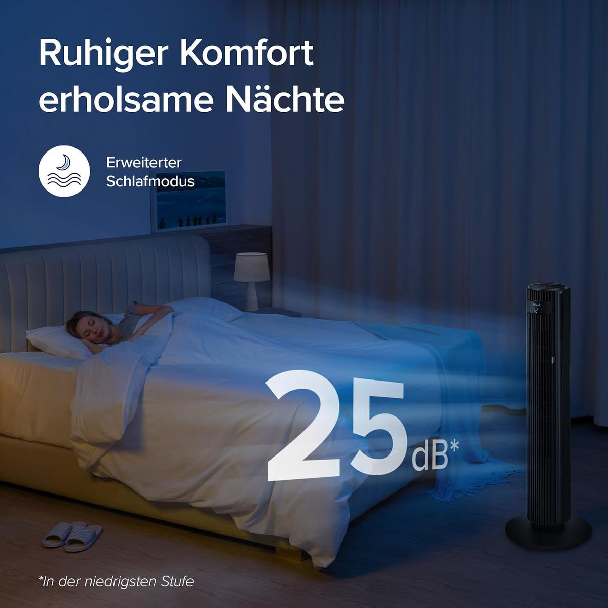 Levoit LTF-F422S-KEU Classic Pro Smart Turmventilator – 12 Stufen, 25dB, 2844m³/h, Alexa, App, Schwarz