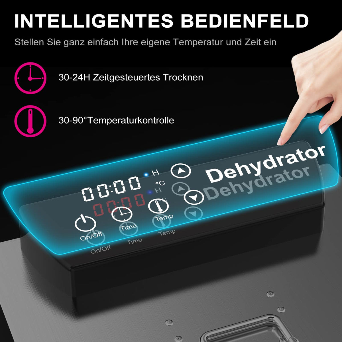 Lecon Dehydrator Stainless Steel Dehydrator Food 30-90°C, 24-Hour Timer Dehydrator for Food, Meat, Fruit, Vegetable Dryer, Fruit Dryer, Dehydrator with Apron, Sealed Tank (8 Levels)o