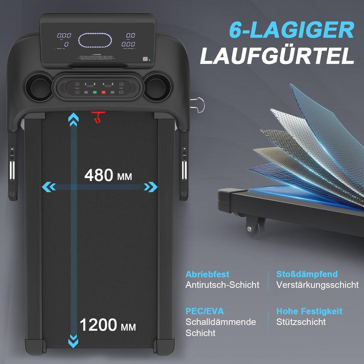 Kitopa Laufband: Hochgeschwindig, 7 PS, große Lauffläche, klappbar✨