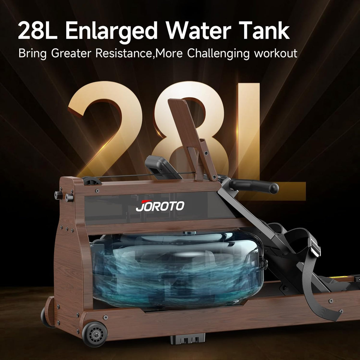 JOROTO MR380/MR390: Klappbares Eichenholz‑Rudergerät mit 28 L Tank und Bluetooth‑Monitor ✨
