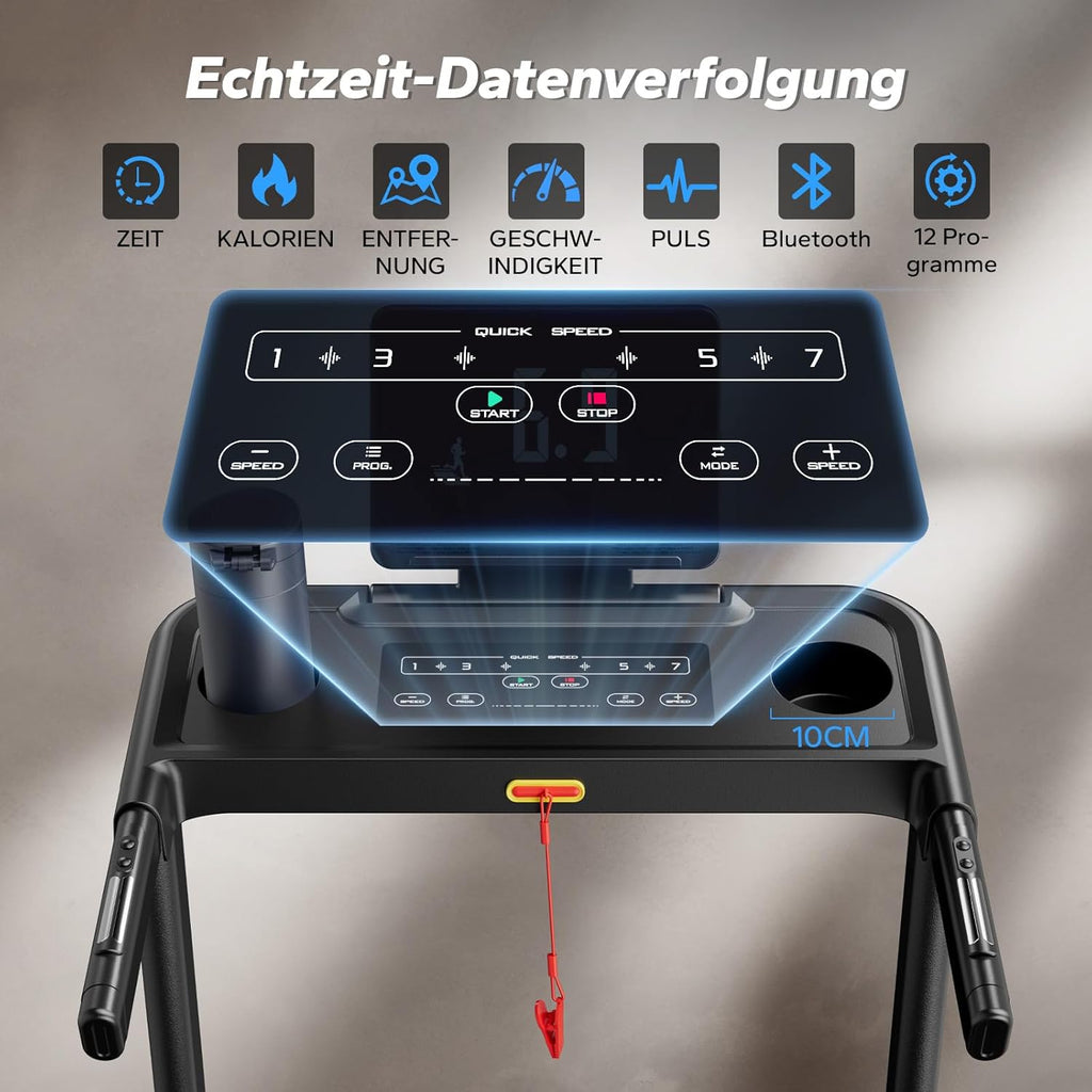 MERACH Klappbares Laufband: 2,5 PS, Steigung, 0,8–12 km/h für Zuhausey