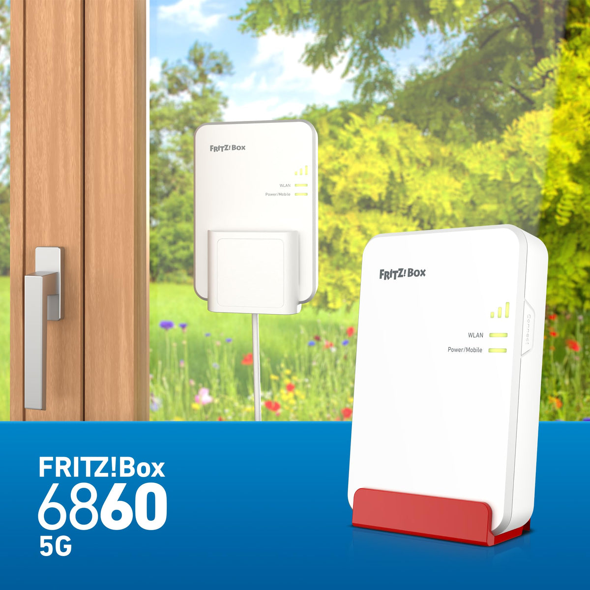 FRITZ!Box 6860 5G – Mobilfunk-Router mit Wi-Fi 6, PoE+, DECT & IP65-Gehäuseo