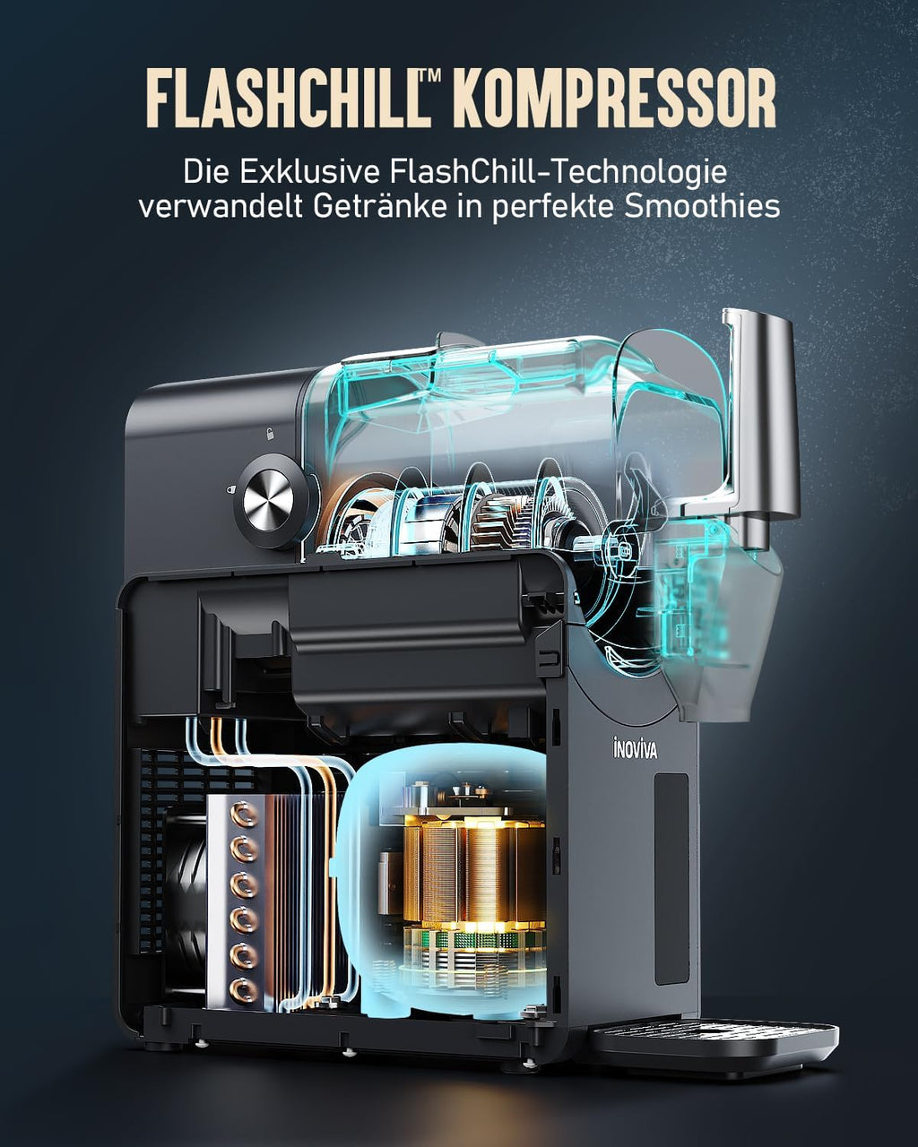 INOVIVA S2.2 Eismaschine 2,6 L – Automatisch, Programmierbar, Touchpad-Steuerung, Grau