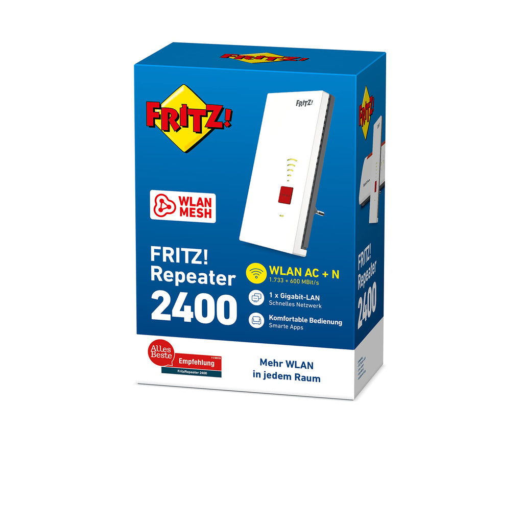 FRITZ!Repeater 2400 – Dual-WLAN AC+N Repeater mit bis zu 1.733 MBit/s & LANo