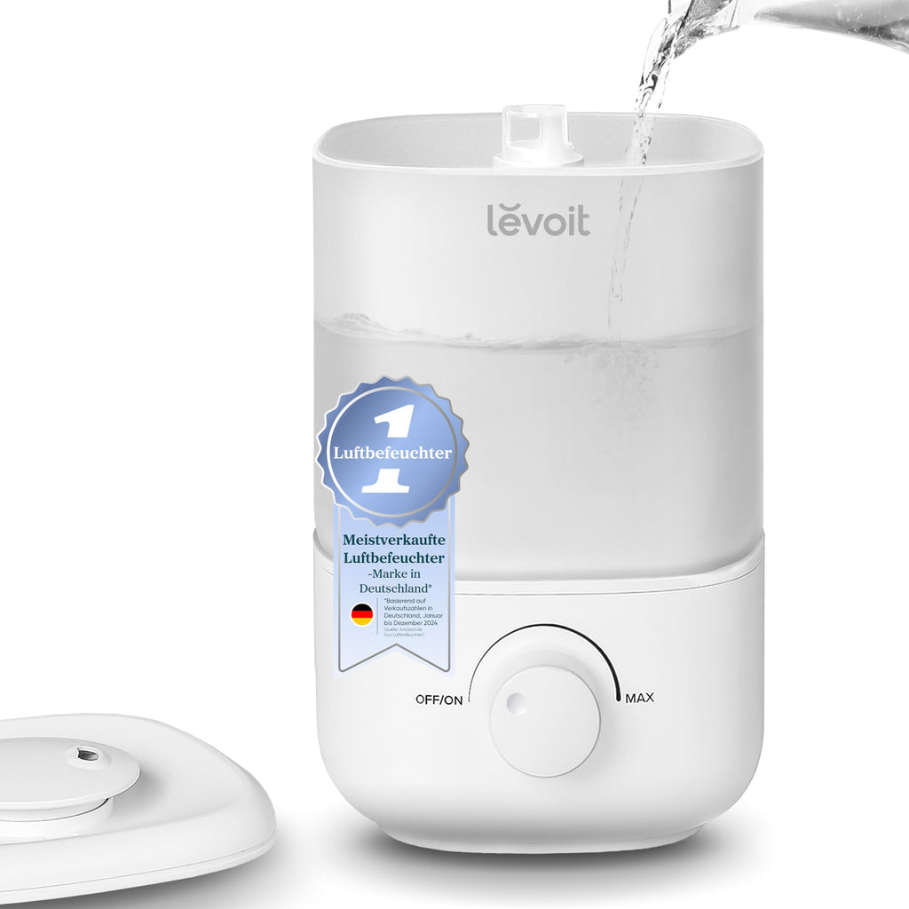 Levoit OasisMist LUH-O451S Luftbefeuchter 4,5L – Warm & Kalt, VortexMist, 550ml/h, 26dB, WiFi, Mondweiß