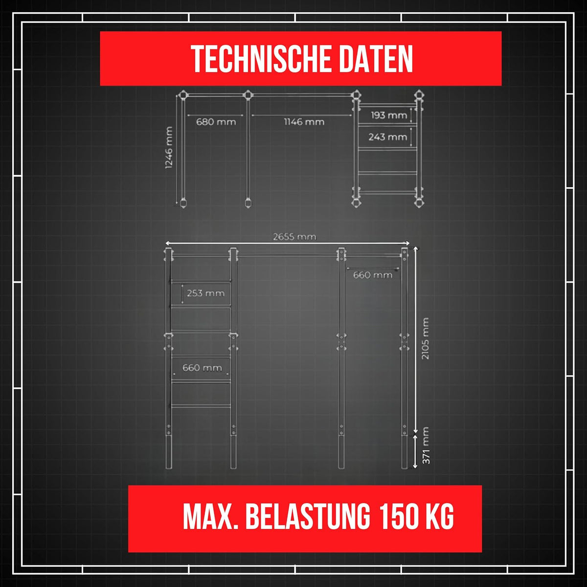 K-Sport Calisthenics Turnstange: Wetterfeste Garten-Kraftstation mit Hangelleiter ✨