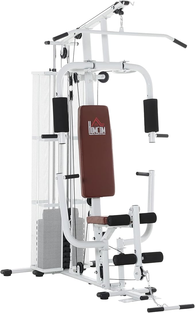 HOMCOM Multistation: Kraftstation mit Latzug, Butterfly & 45 kg Gewichten ✨