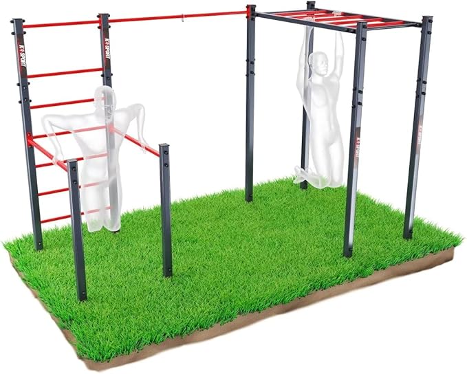 K-Sport Calisthenics Turnstange: Wetterfeste Garten-Kraftstation mit Hangelleiter ✨