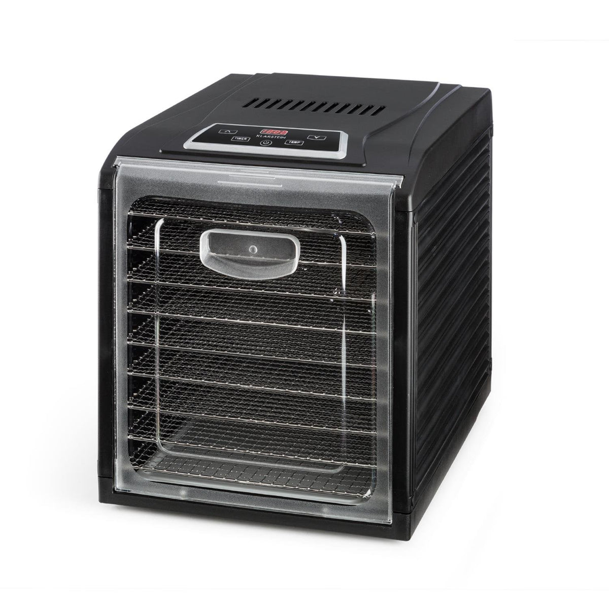 Klarstein Dörrautomat, Dörrgerät, Food Dehydrator, Dörrautomat aus Metall, Dehydrator Food Dryer, 9 Ablagen, 700 Watt, Touch-Display, Timer, Edelstahlheizelement, HotAir Circulation System, Schwarzo
