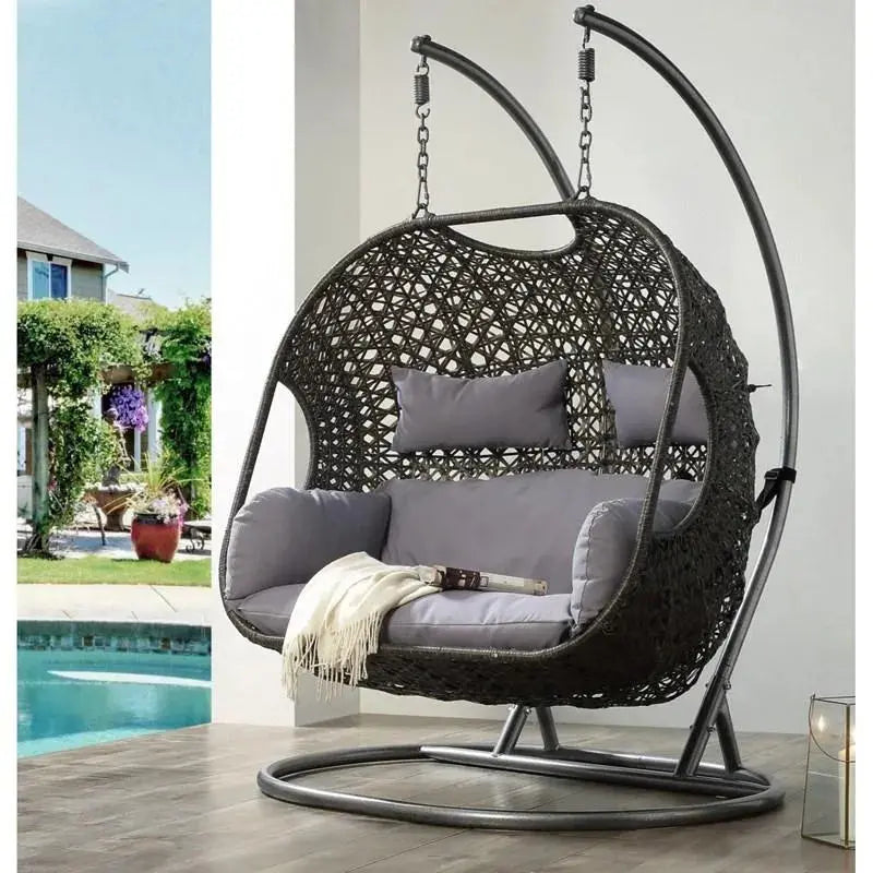 2025 Wicker Patio Swing Chair – All-Weather Outdoor Hanging Seating