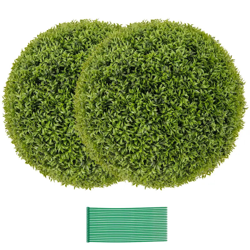 2-Pack 20-Inch Artificial Boxwood Topiary Balls – UV-Resistant Round Faux Plants for Outdoor Use