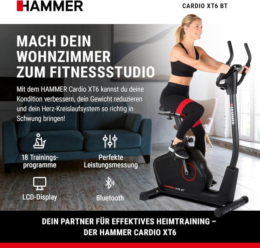 Hammer Cardio XT6/XT7 Ergometer Heimtrainer Fahrrad mit Bluetooth & App ✨