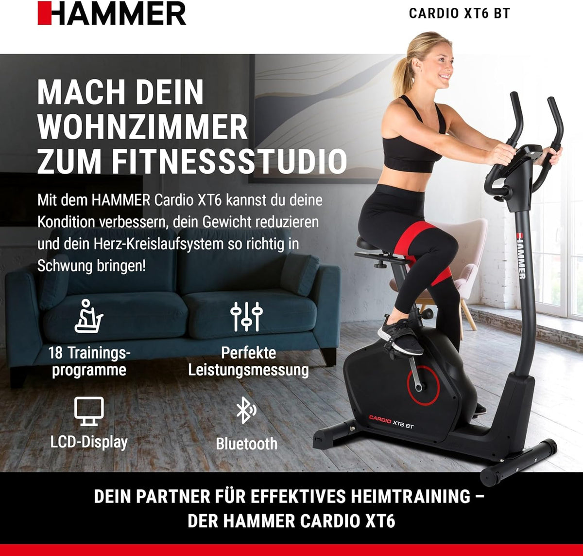 Hammer Cardio XT6/XT7 Ergometer Heimtrainer Fahrrad mit Bluetooth & App ✨