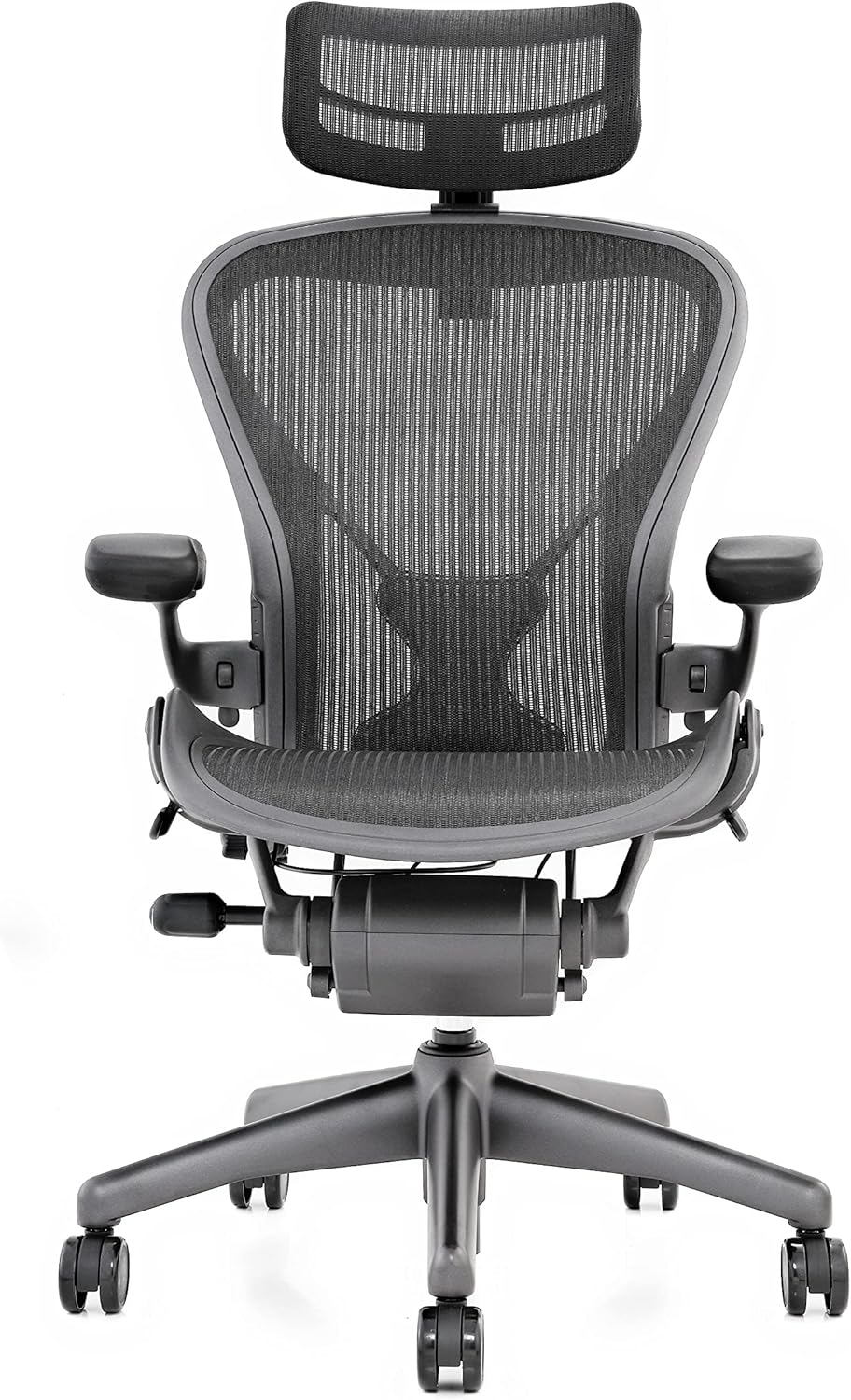 Herman Miller Aeron Classic Bürostuhl Größe B, Generalüberholt, Ergonomisch, Schwarz